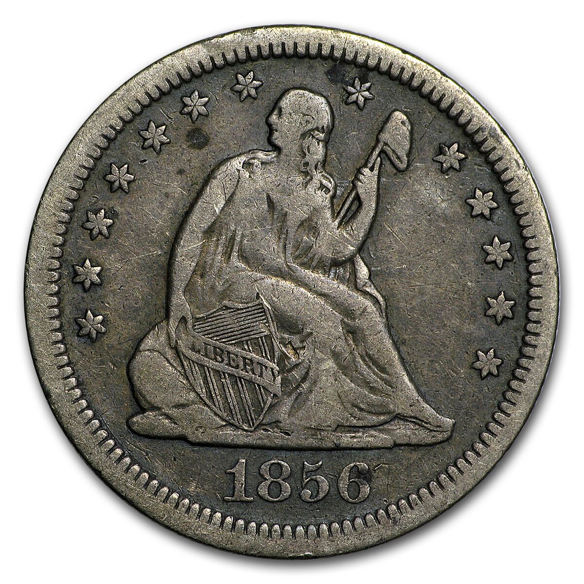 1856 Liberty Seated Quarter Fine