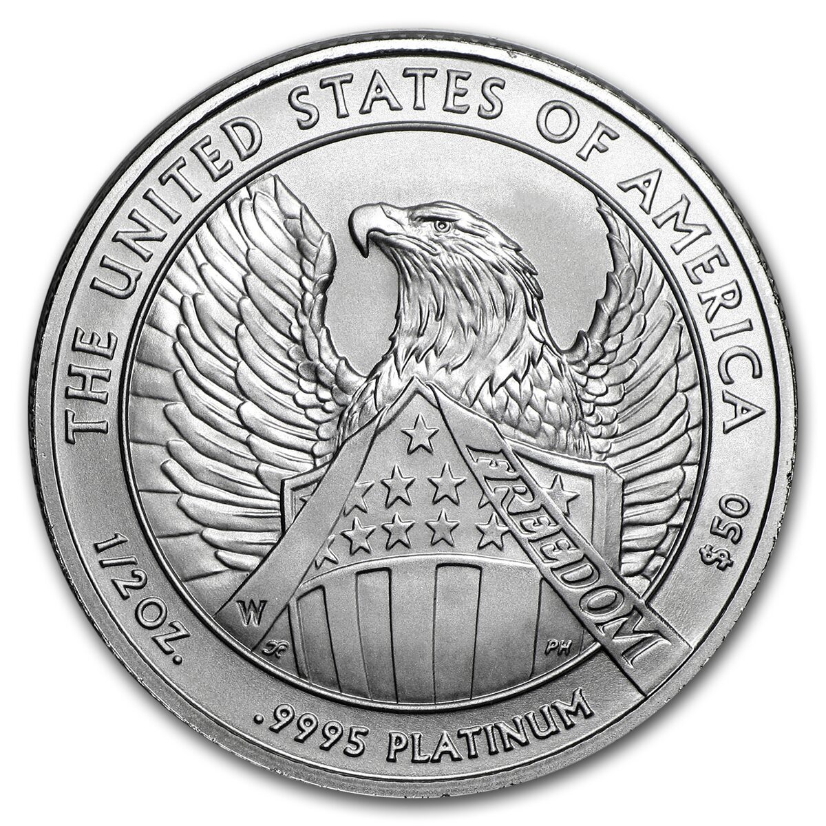 2007-W 1/2 oz Burnished American Platinum Eagle (w/Box & COA)