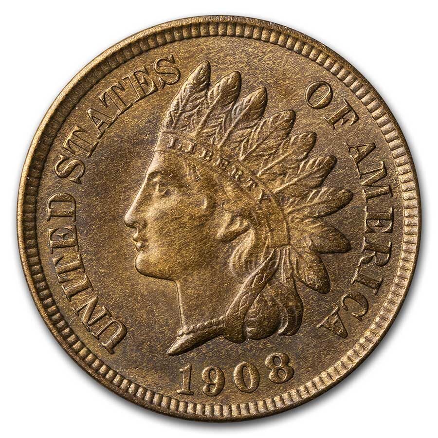 1908 Indian Head Cent BU (Brown)