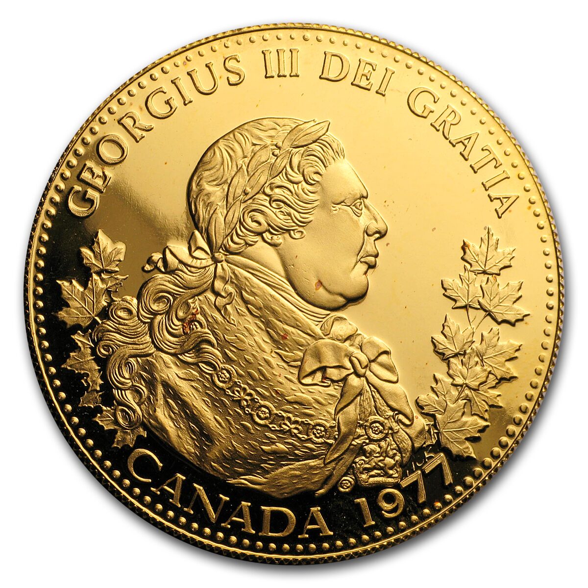 1977 Canada 1 oz Gold Round JM & Mallory (LTEE Beaver/Castor)