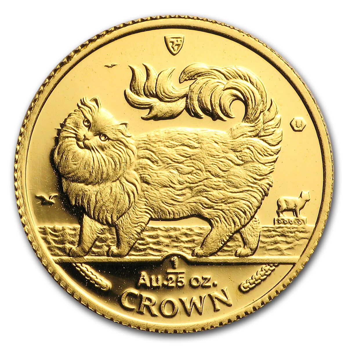 1993 Isle of Man 1/25 oz Gold Maine Coon Cat