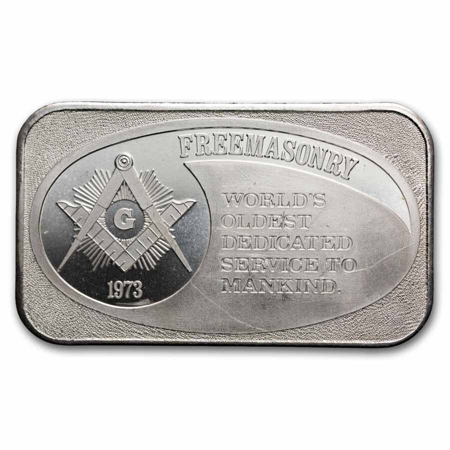 1 oz Silver Bar - FREEMASONRY (1973)