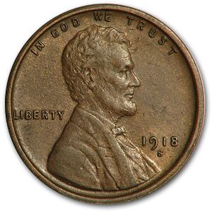 1918-S Lincoln Cent AU