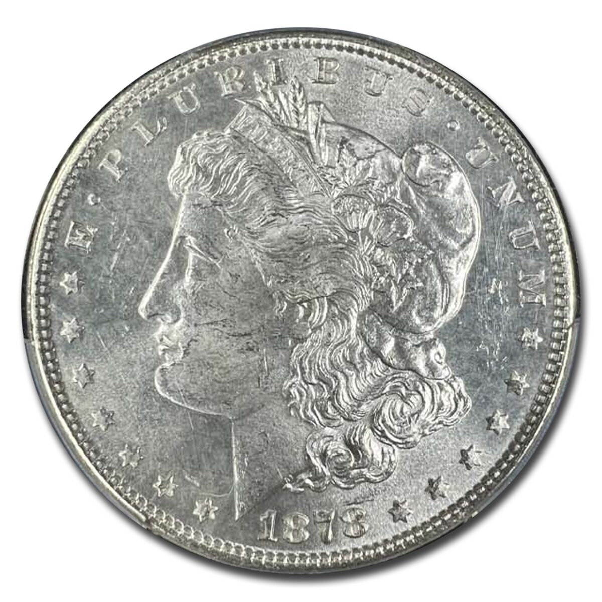 1878 Morgan Dollar 7/8 TF Weak MS-63 PCGS