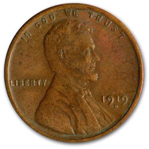 1919-D Lincoln Cent XF