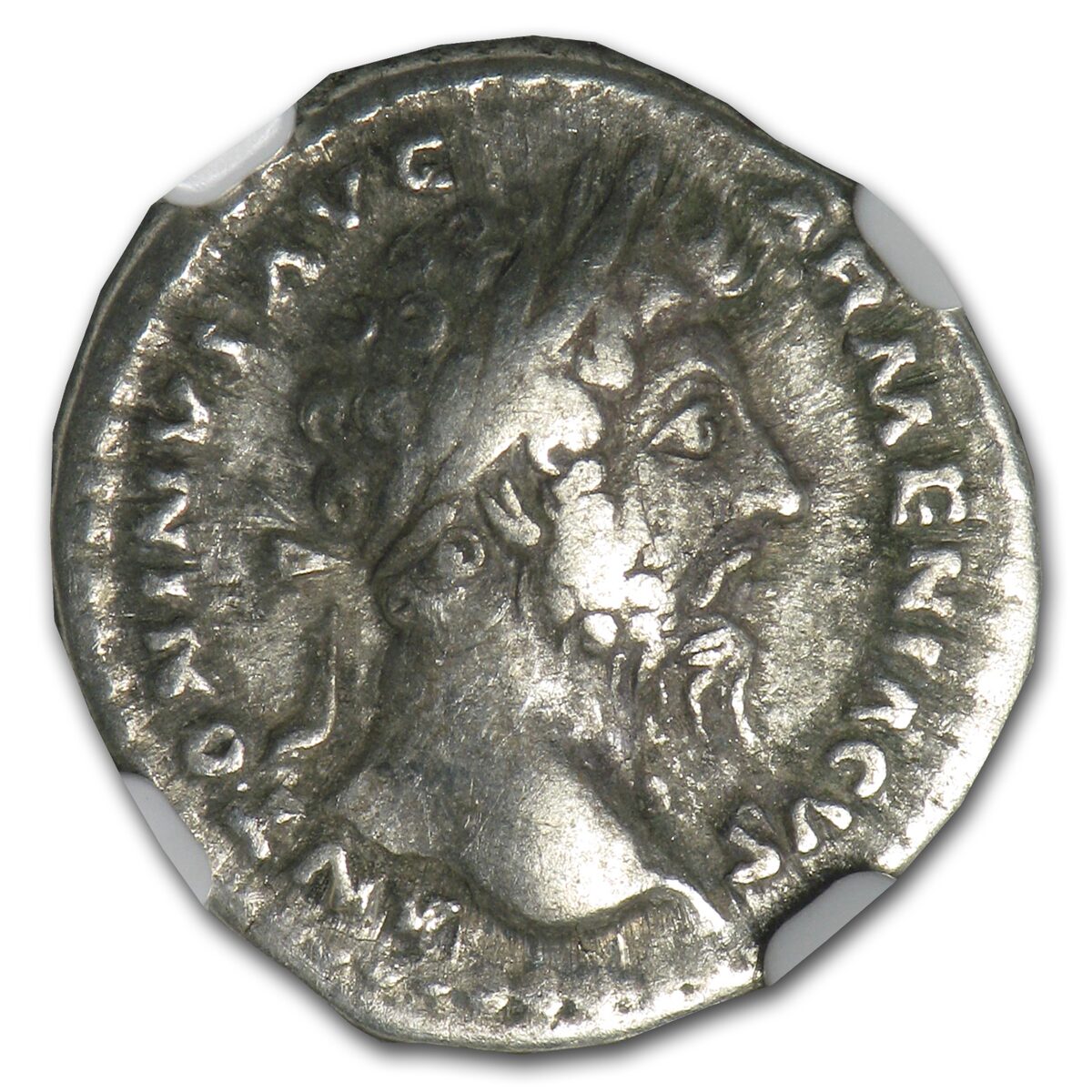 Roman AR Denarius CH Fine NGC (161-180 AD) - Seven Hills Hoard