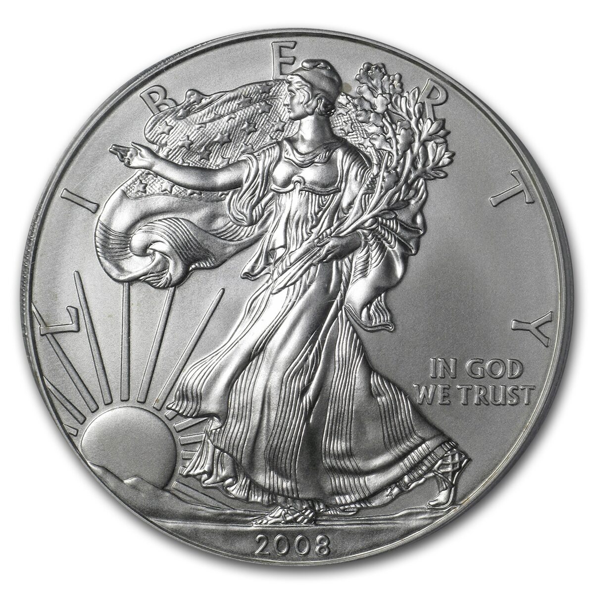 2008-W Burnished American Silver Eagle SP/MS-70 PCGS (FS)
