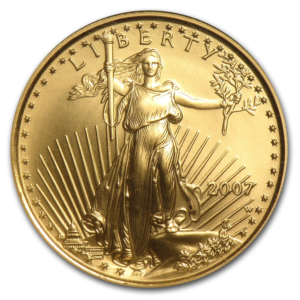 2007-W 1/4 oz Burnished American Gold Eagle MS-69 NGC (ER)