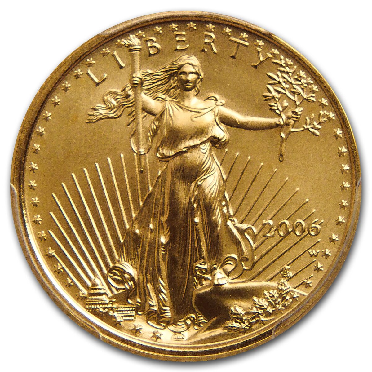 2006-W 1/4 oz Burnished American Gold Eagle MS/SP-69 PCGS