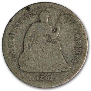 1861 Liberty Seated Half Dime Good