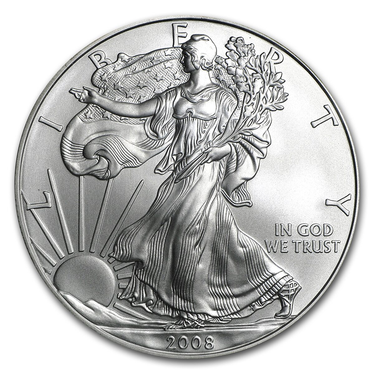 2008-W Burnished American Silver Eagle SP-70 PCGS (Rev '07)
