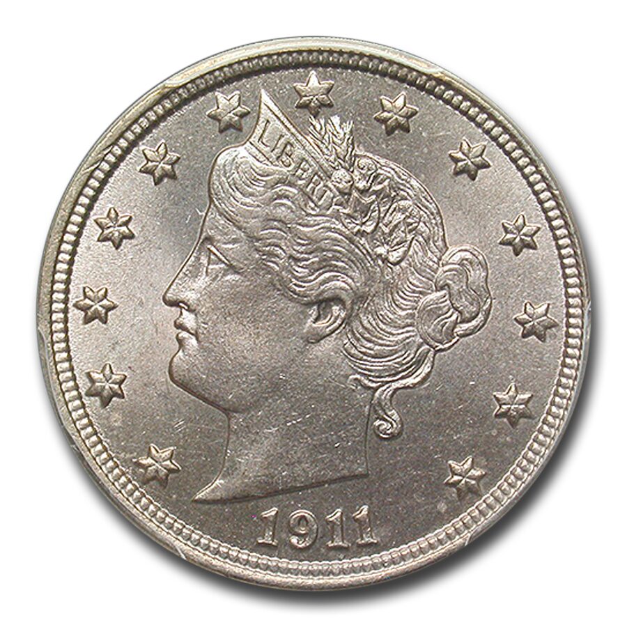 1911 Liberty Head V Nickel MS-64 PCGS