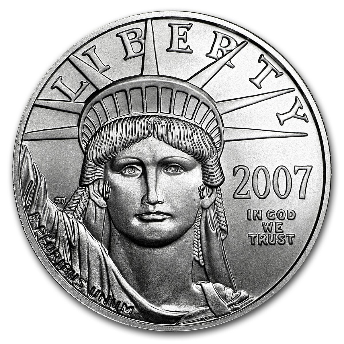 2007-W 1 oz Burnished American Platinum Eagle (w/Box & COA)