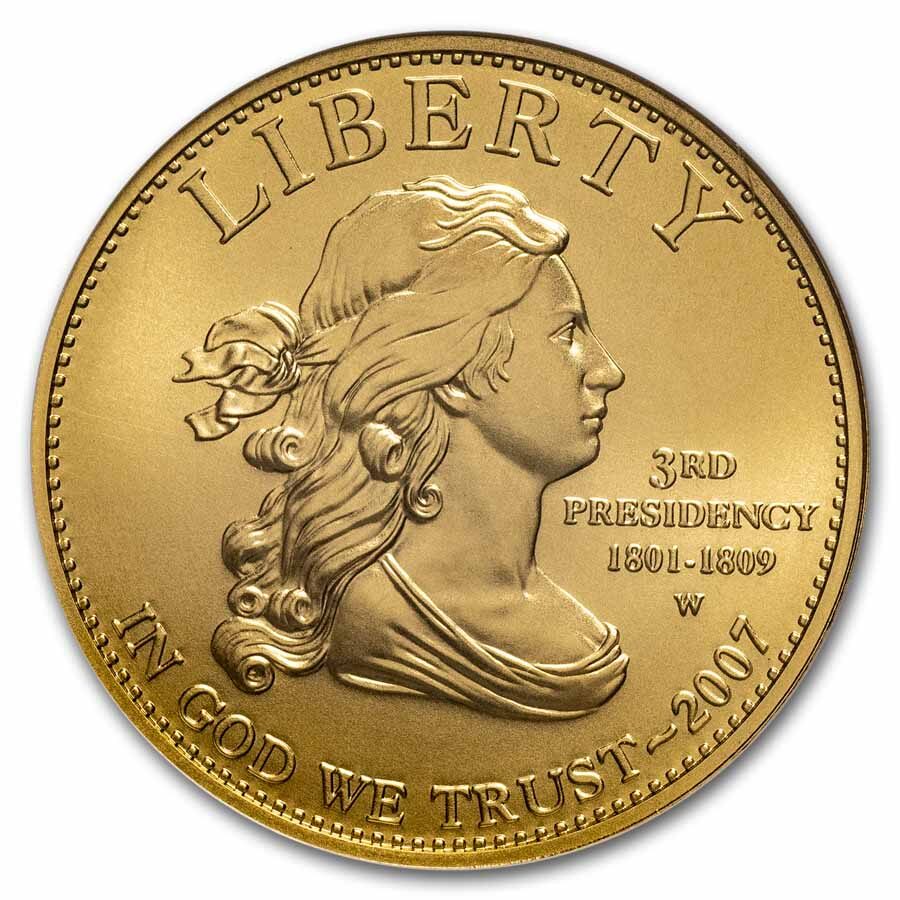 2007-W 1/2 oz Gold Jefferson's Liberty MS-70 NGC