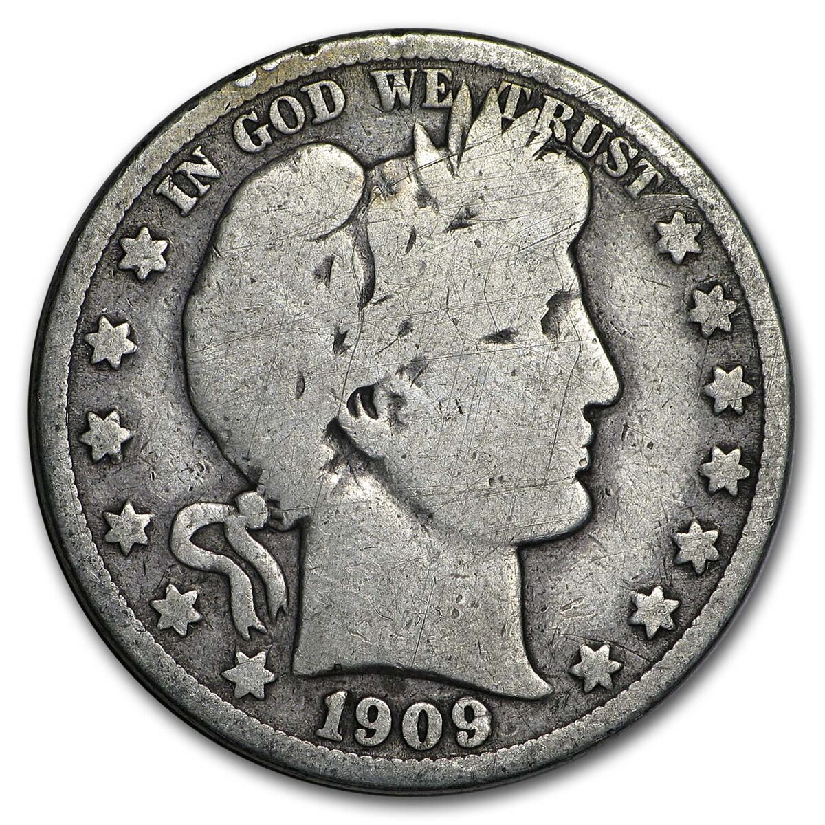 1909-O Barber Half Dollar VG