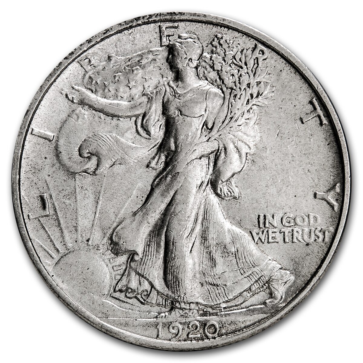 1920 Walking Liberty Half Dollar AU