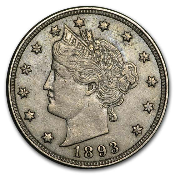 1893 Liberty Head V Nickel VF