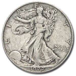 1927-S Walking Liberty Half Dollar XF
