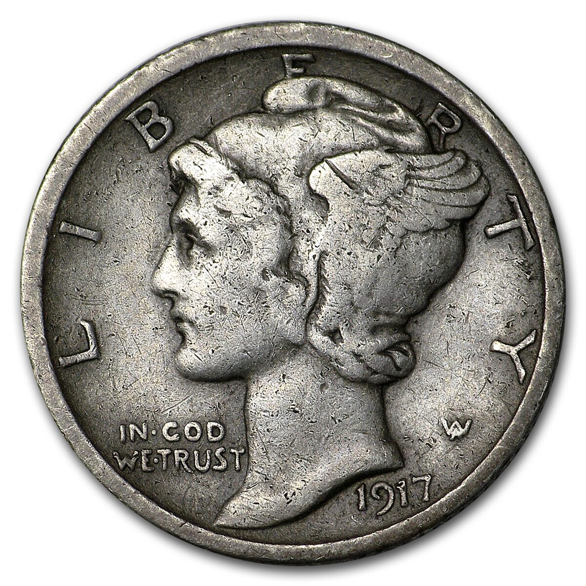 1917-D Mercury Dime Fine