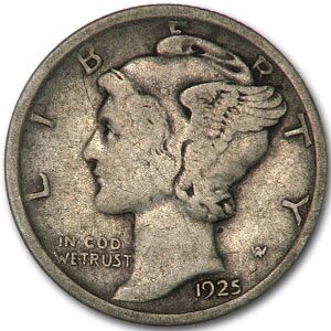 1925-D Mercury Dime VF