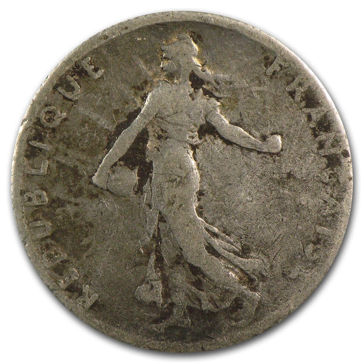 1897-1920 French Third Rep Silver 50 Centimes The Sower Avg Circ