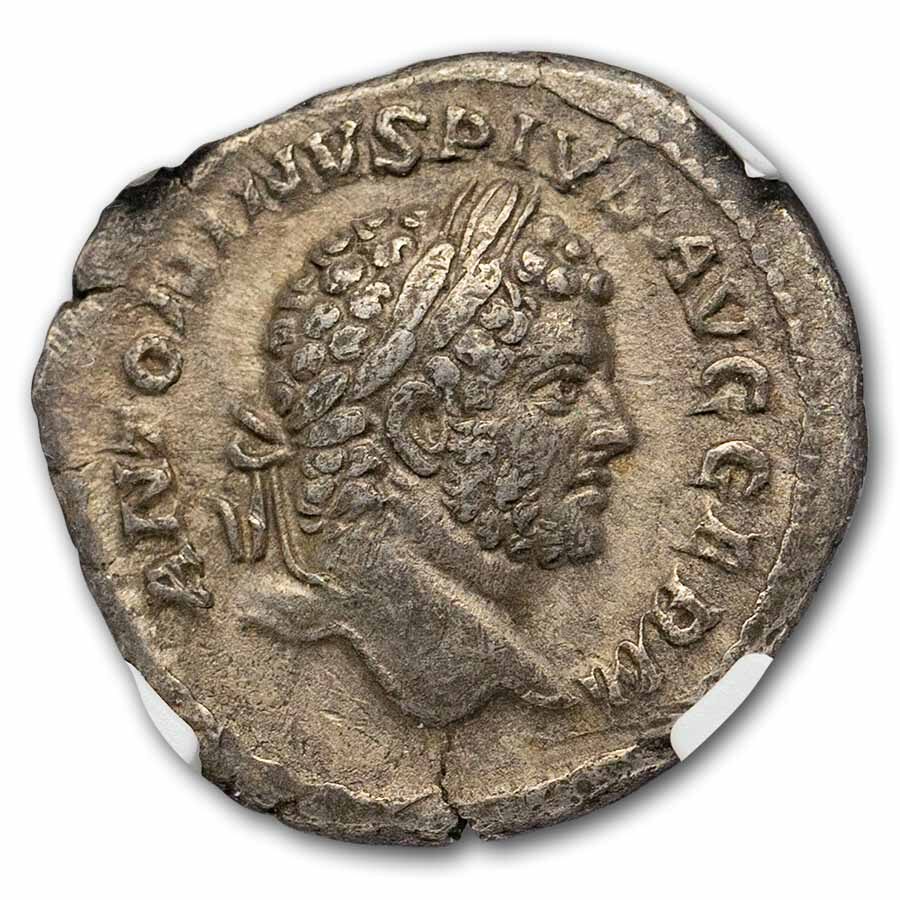 Roman Silver Denarius Caracalla 198-217 AD VF NGC (Random Coin)