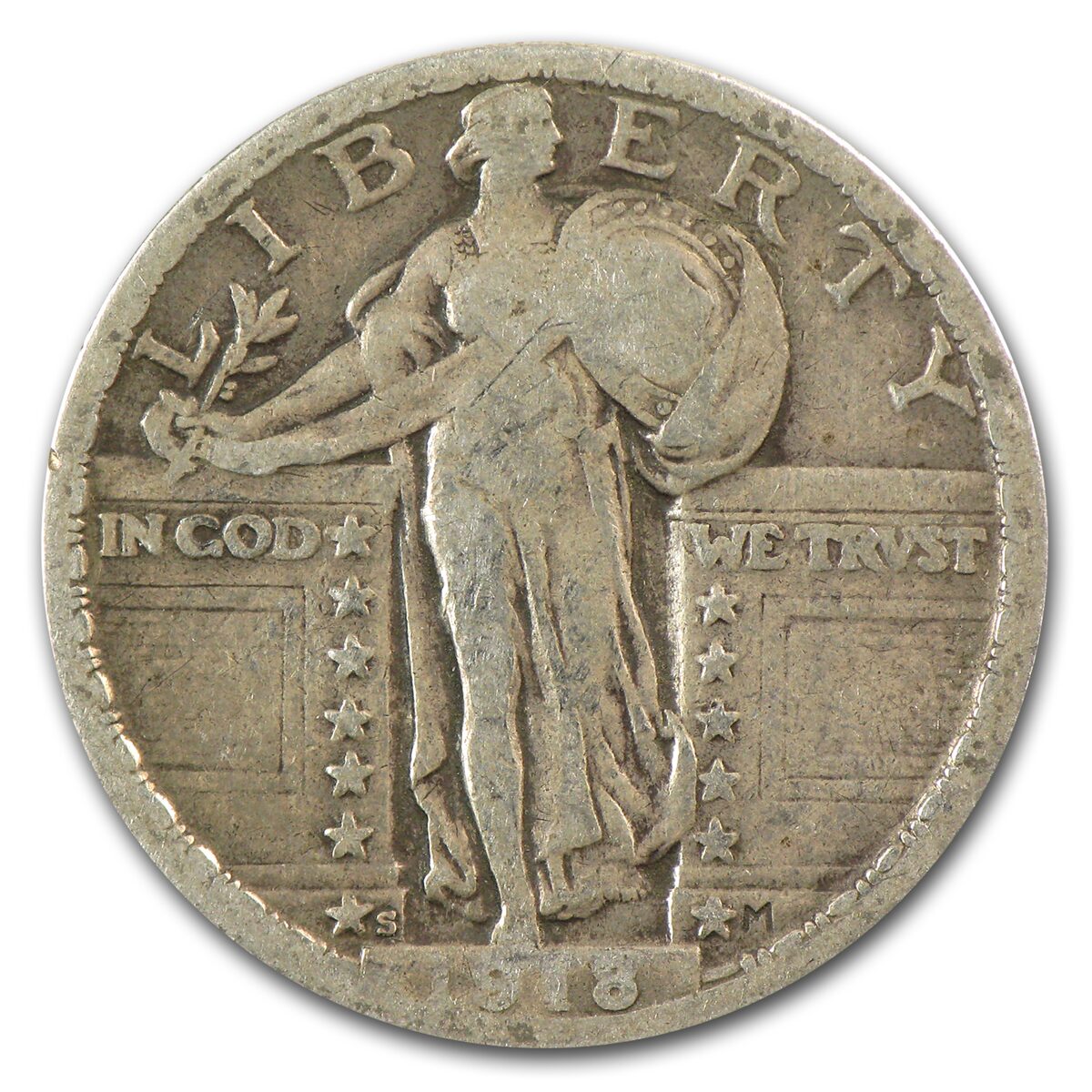 1918-S Standing Liberty Quarter Fine