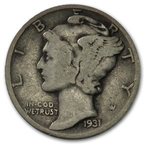 1931-D Mercury Dime VG