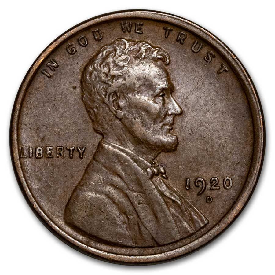 1920-D Lincoln Cent AU
