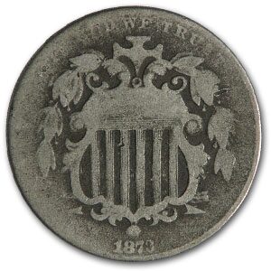 1873 Shield Nickel Open 3 Good