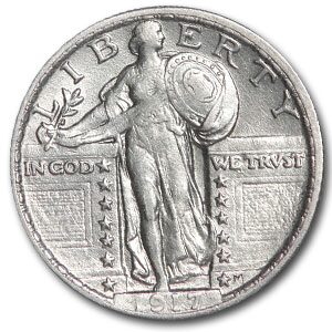 1917 Standing Liberty Quarter Type-II AU