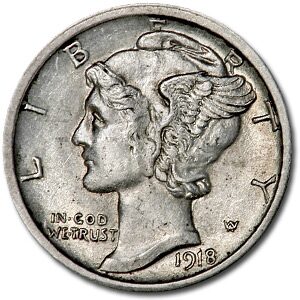 1918-S Mercury Dime BU