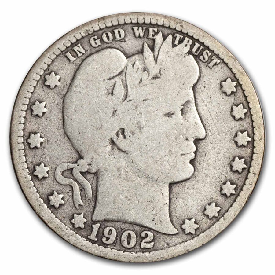 1902-S Barber Quarter VG