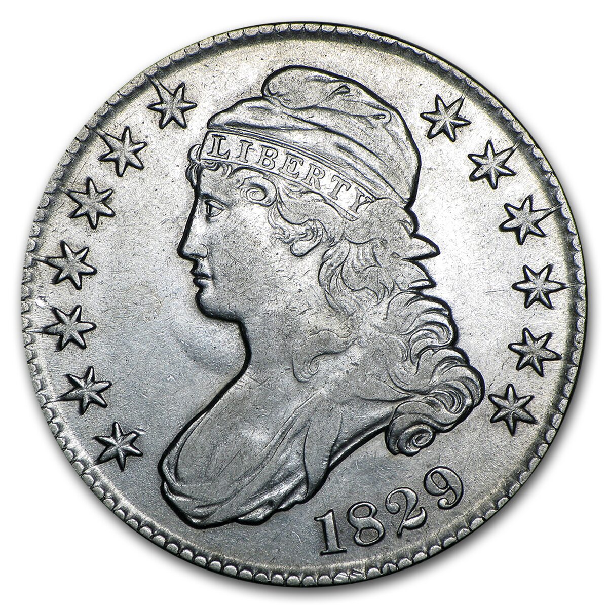1829 Bust Half Dollar AU (Sm Letters)