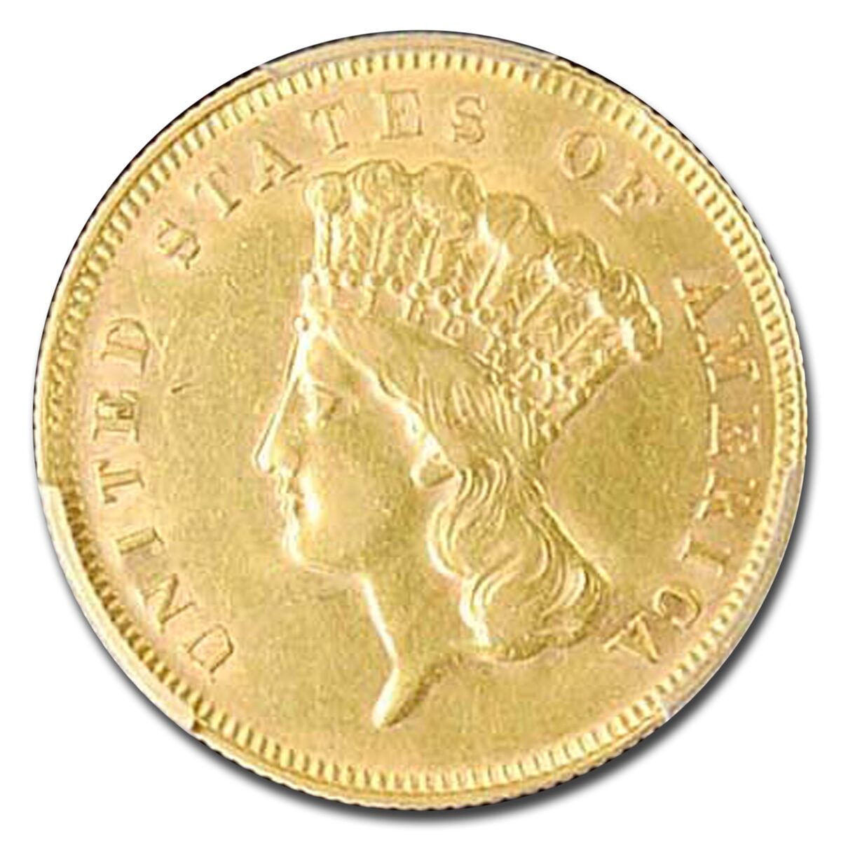 1878 $3 Gold Princess AU-55 PCGS