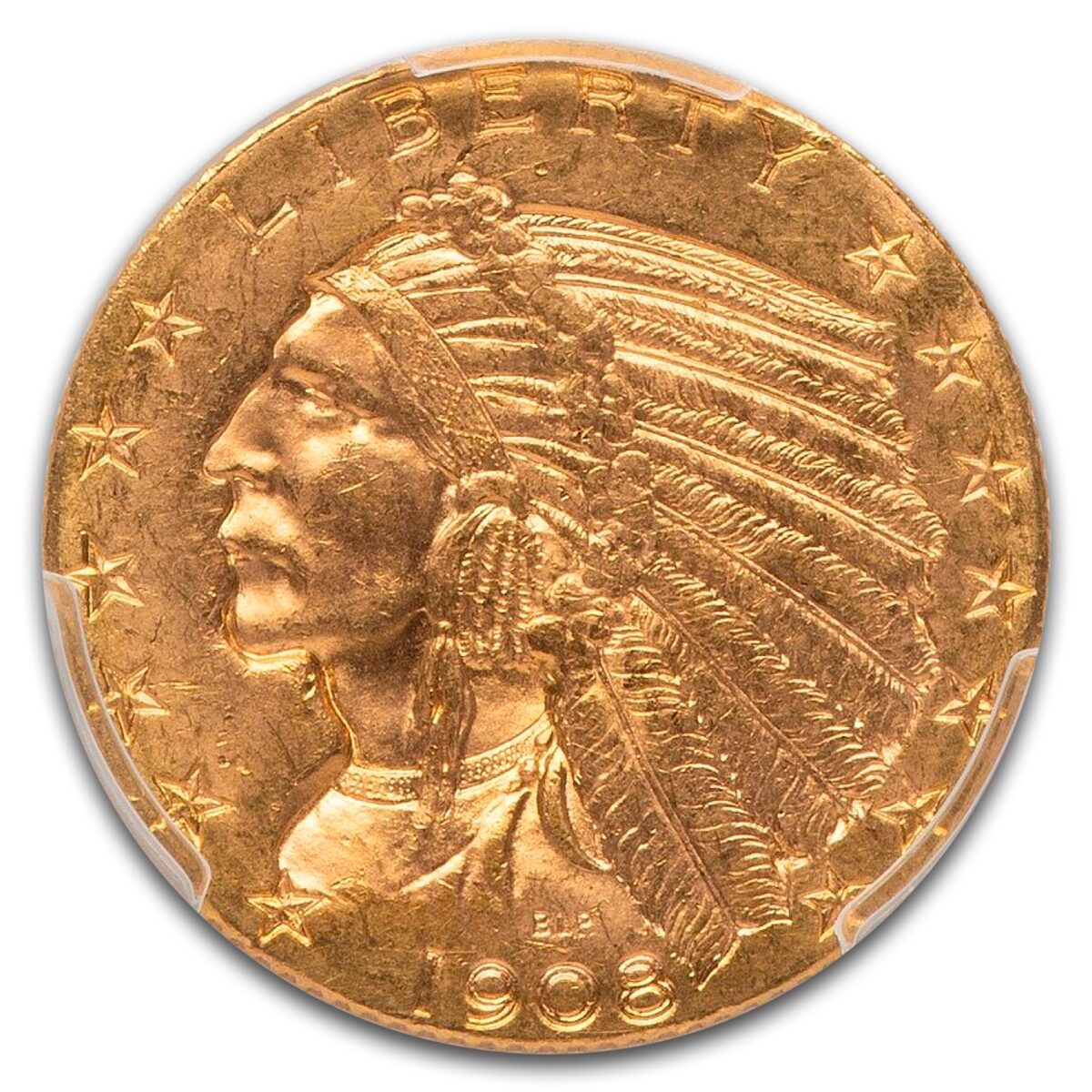 1908-D $5 Indian Gold Half Eagle MS-63 PCGS