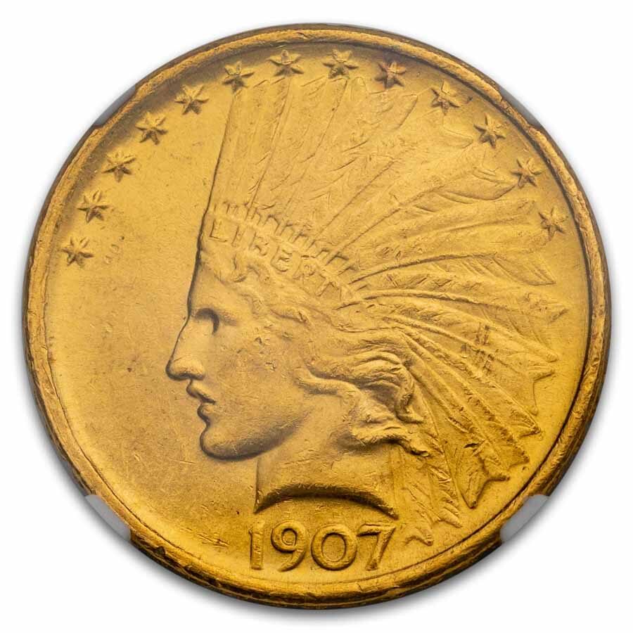 1907 $10 Indian Gold Eagle MS-62 NGC