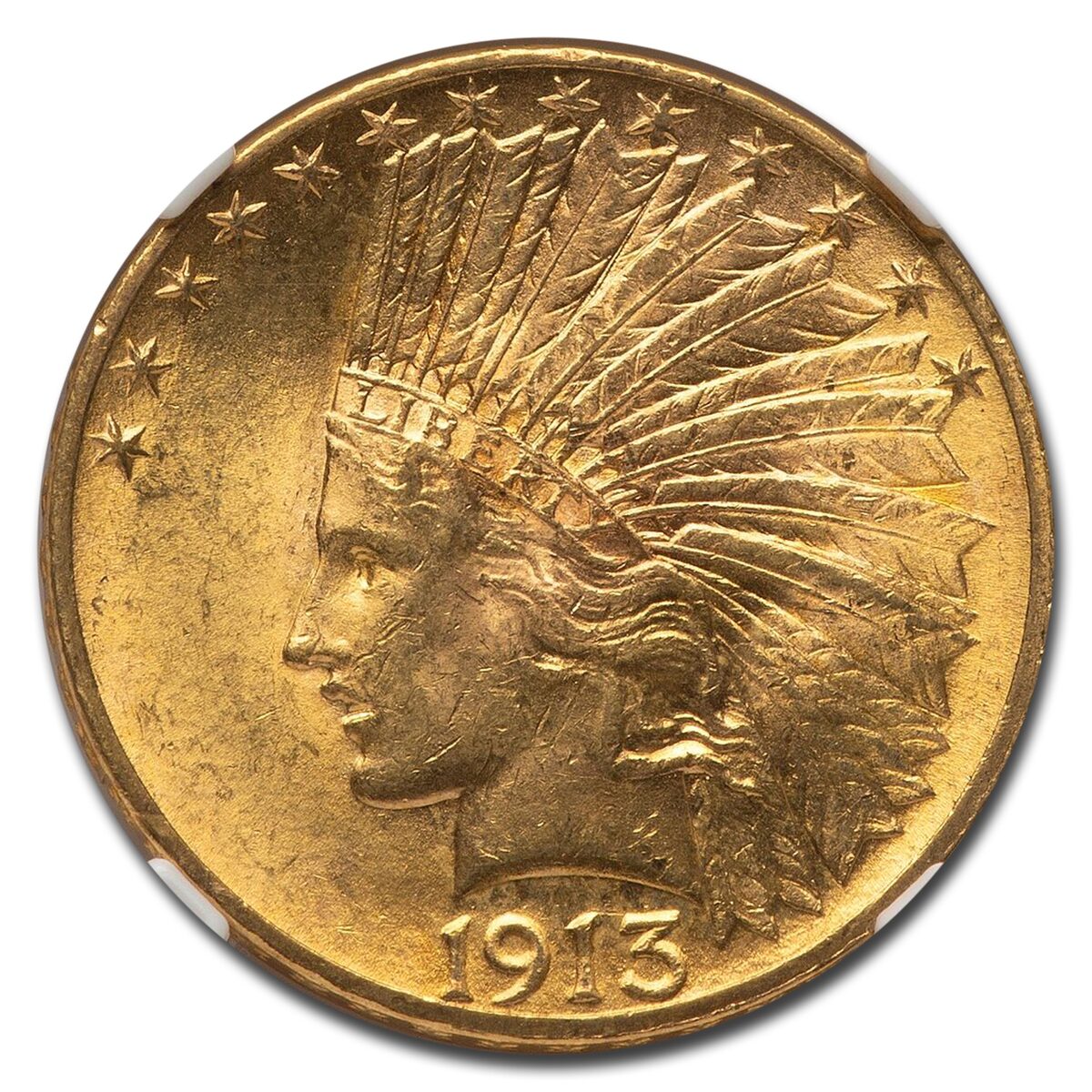 1913 $10 Indian Gold Eagle MS-63 NGC