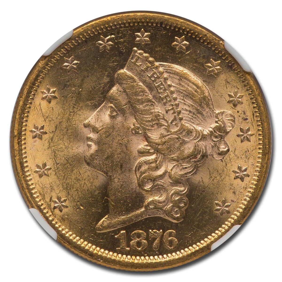 1876-S $20 Liberty Gold Double Eagle MS-62 NGC