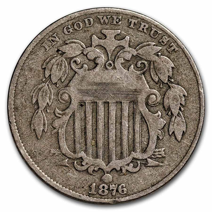 1876 Shield Nickel Fine