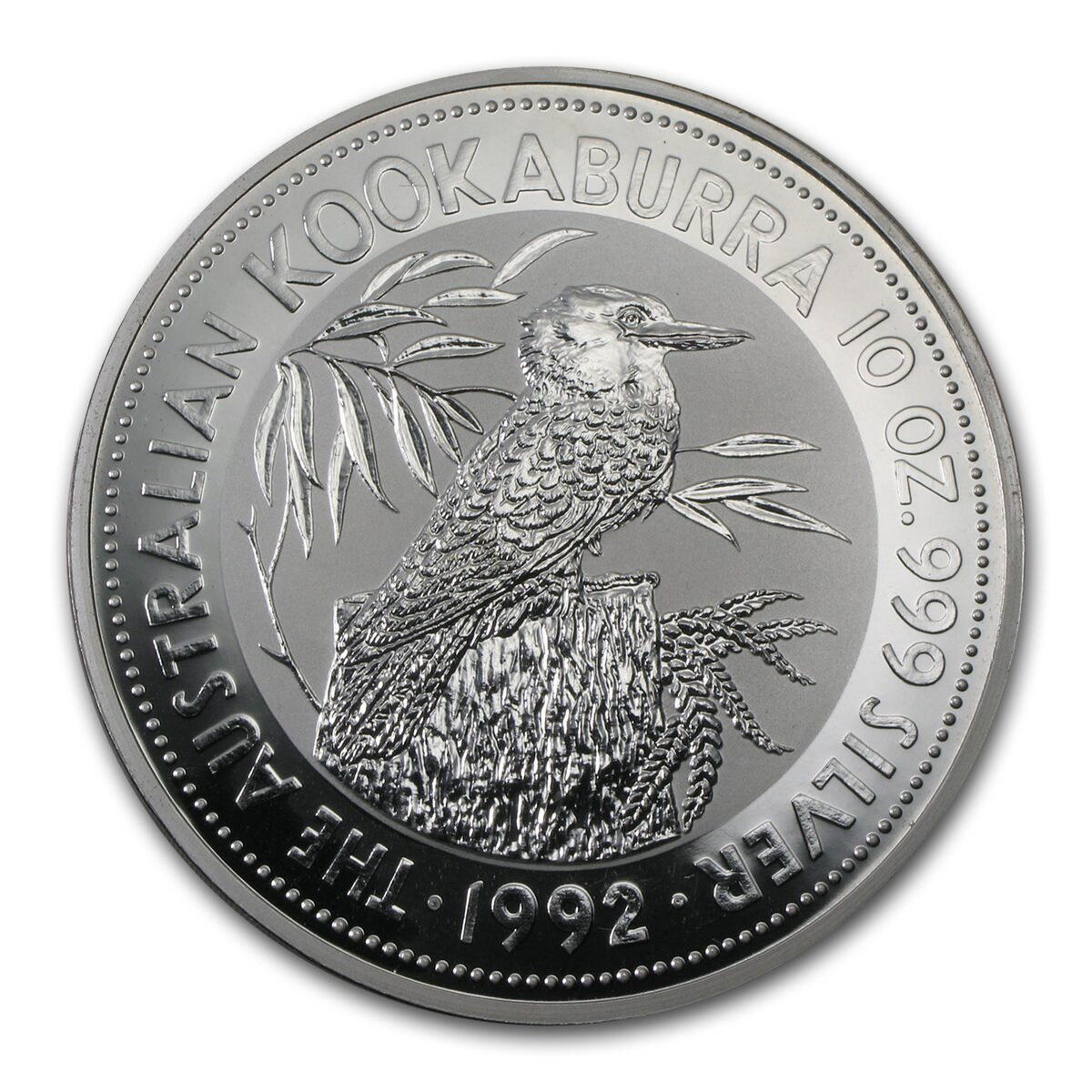 1992 Australia 10 oz Silver Kookaburra BU