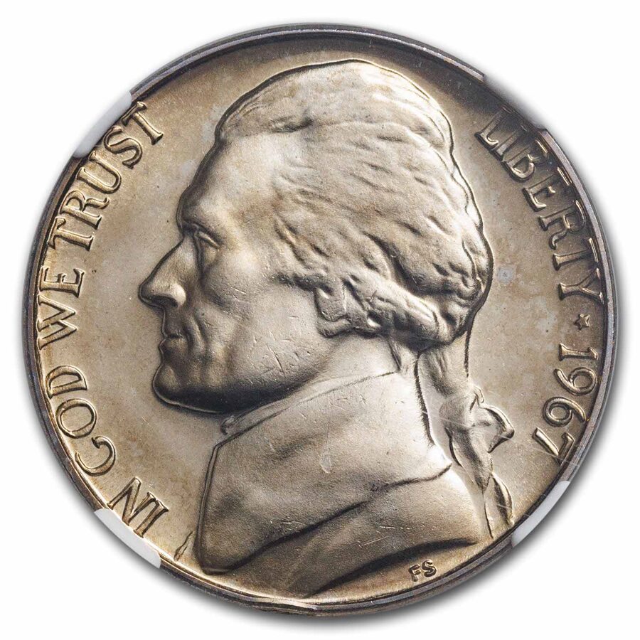 1967 Jefferson Nickel SMS MS-67 CAMEO NGC