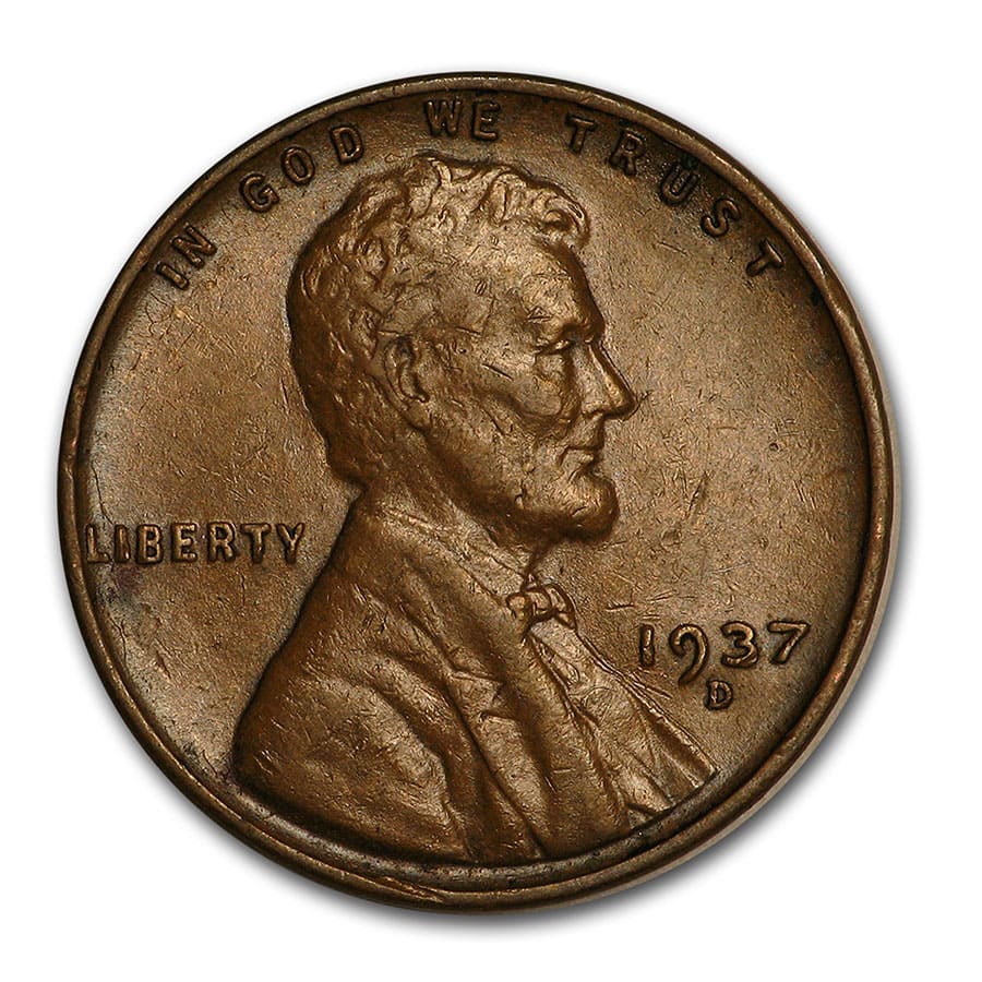 1937-D Lincoln Cent BU (Brown)