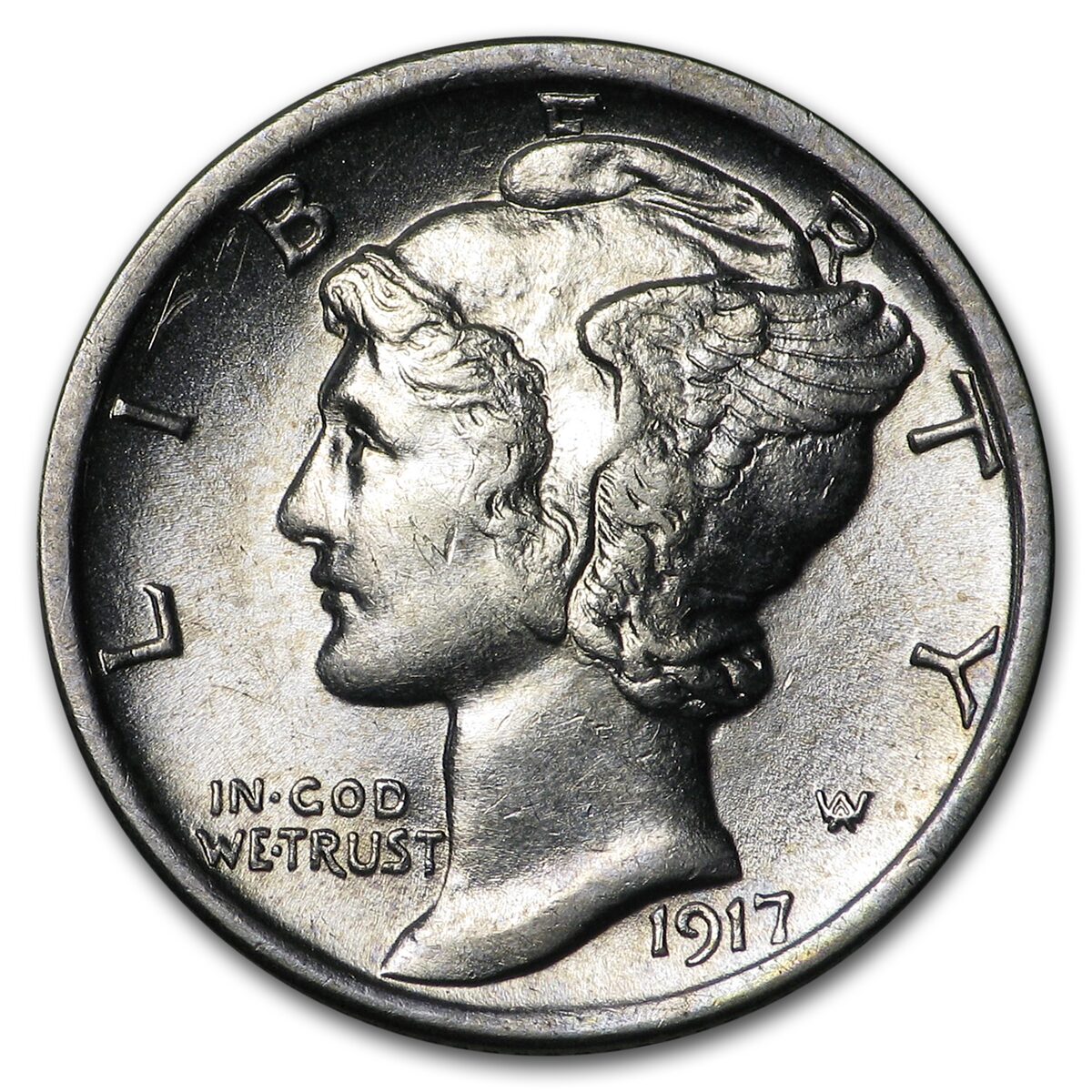 1917 Mercury Dime AU