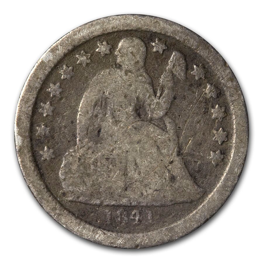 1841 Liberty Seated Dime AG