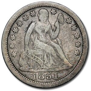 1851 Liberty Seated Dime Fine