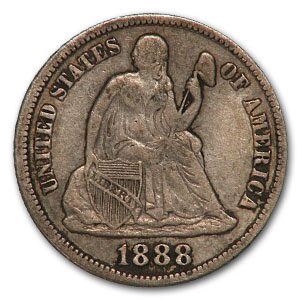 1888-S Liberty Seated Dime VF