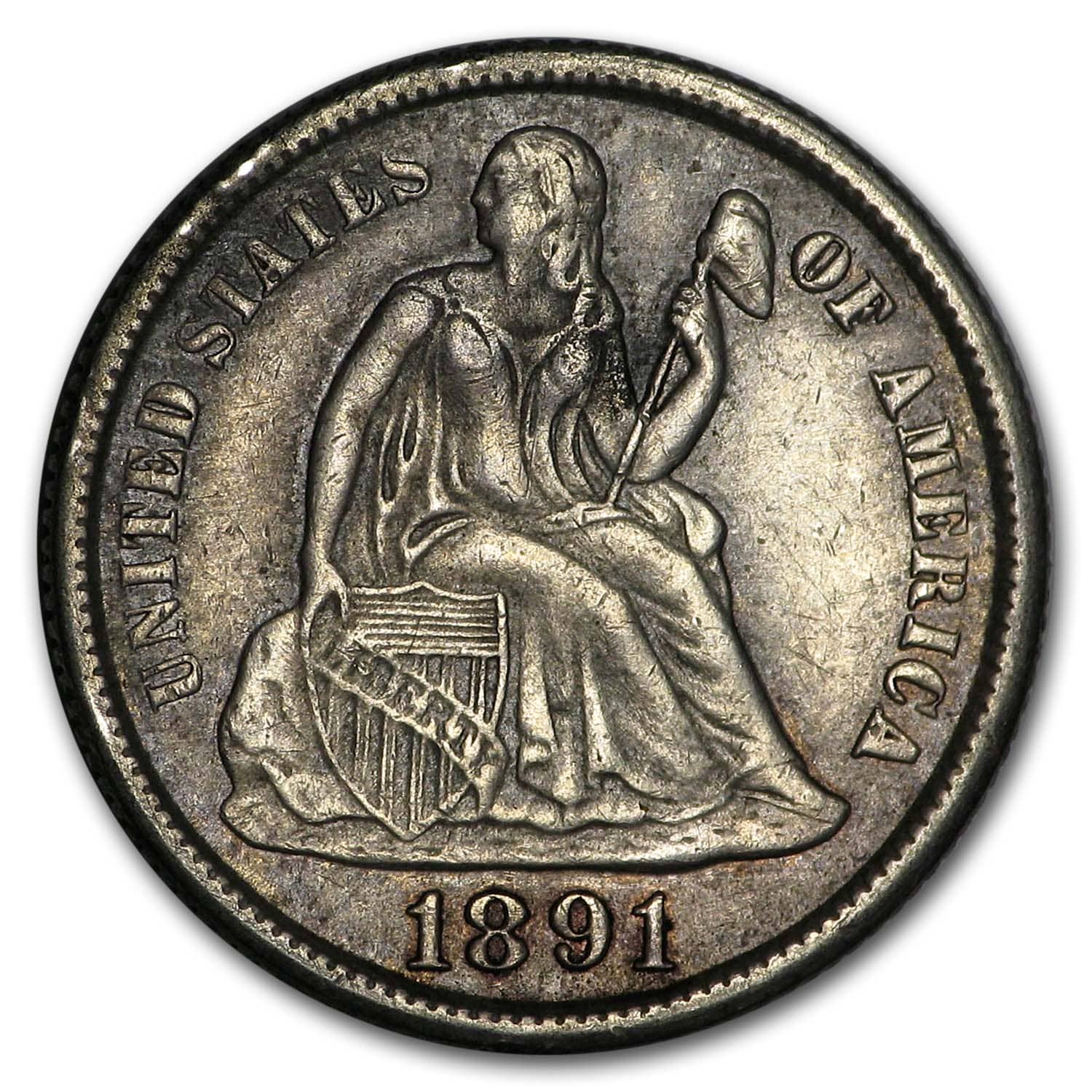 1891-S Liberty Seated Dime XF