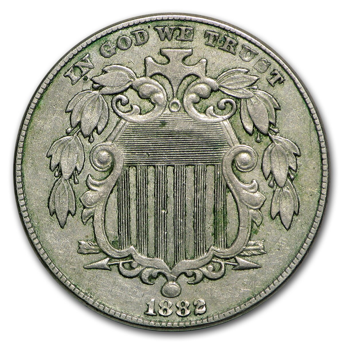 1882 Shield Nickel XF