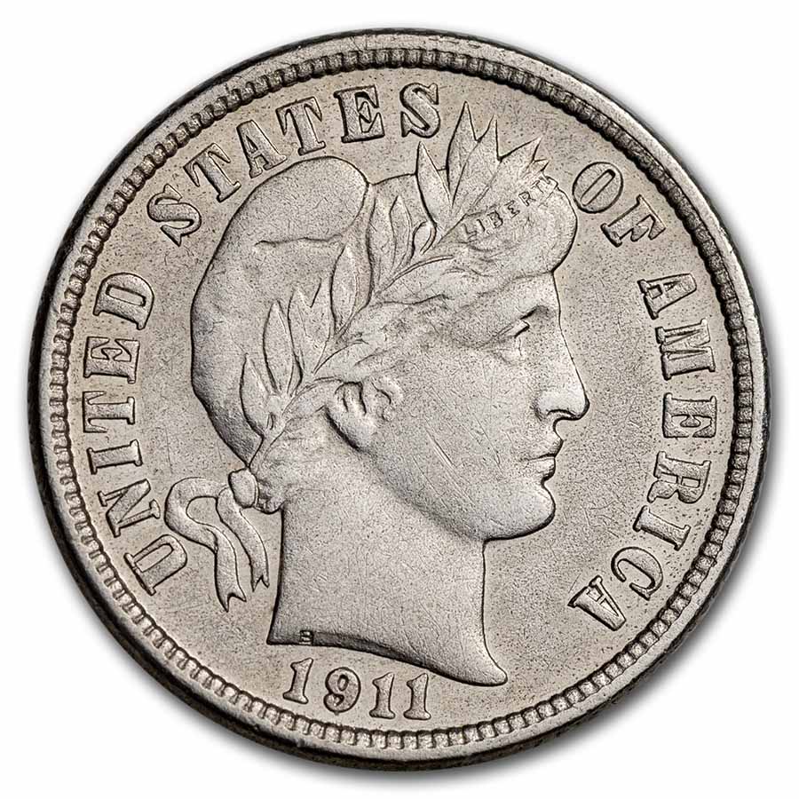 1911-D Barber Dime XF